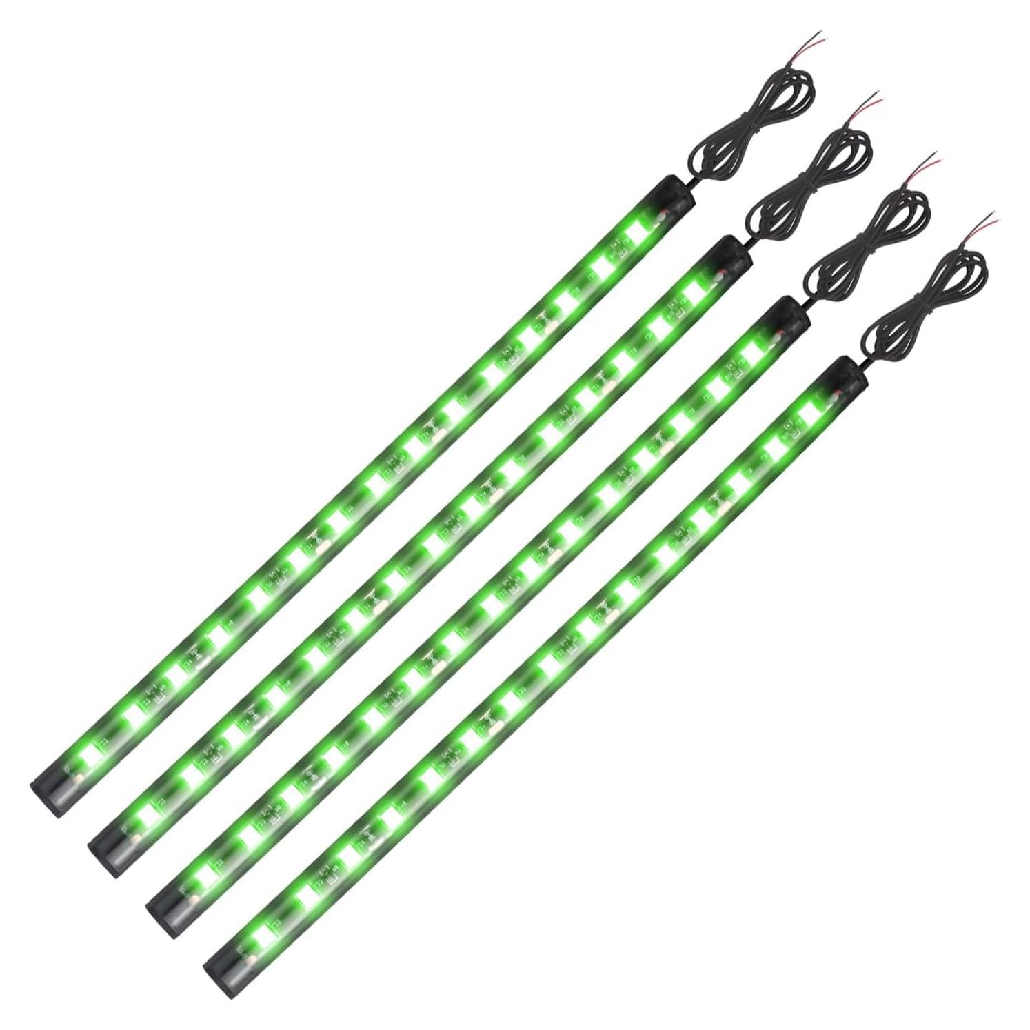 Luces de tira LED verde YM E-Bright 27CM impermeables 4 piezas