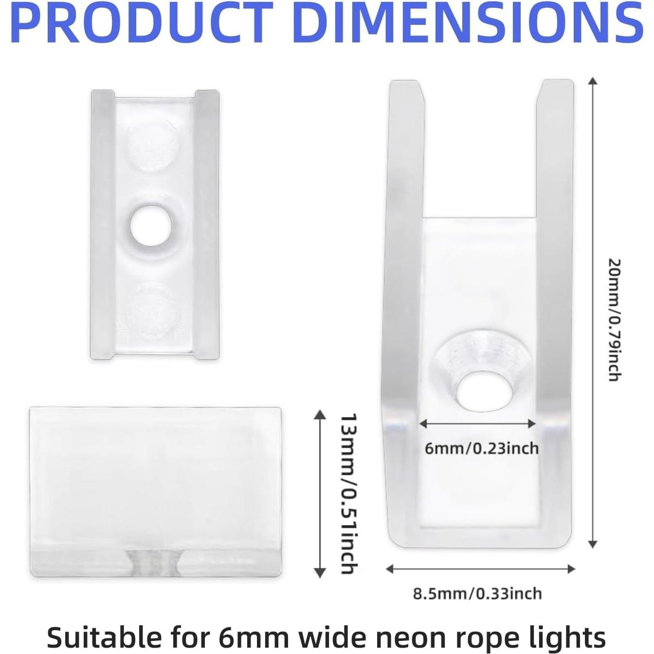 Clips de Fijación para Luces de Cuerda Neon Meevt 100PCS 6mm