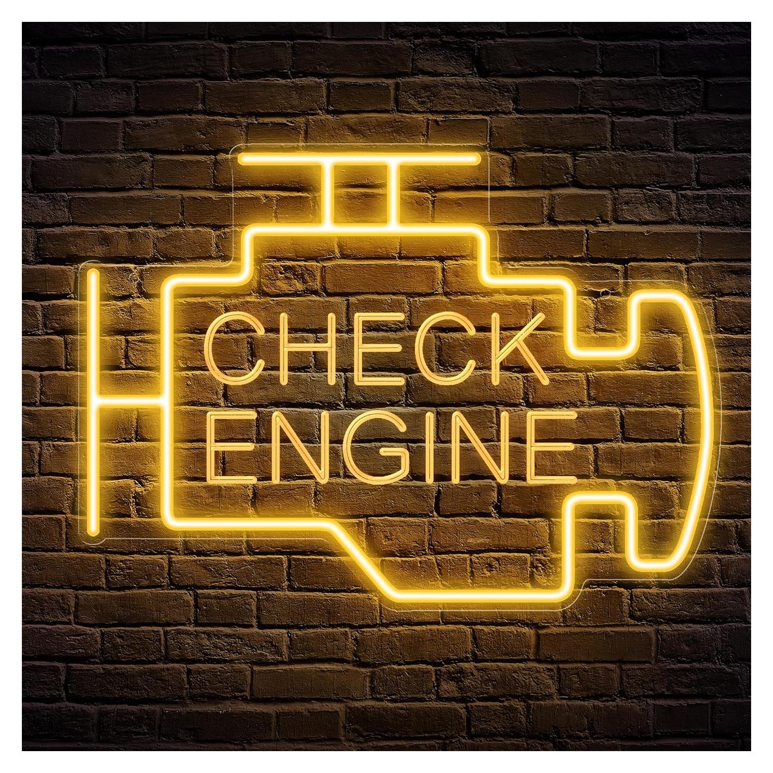 Luz de Neón Check Engine Kavaas LED para Garaje 39.9x29cm