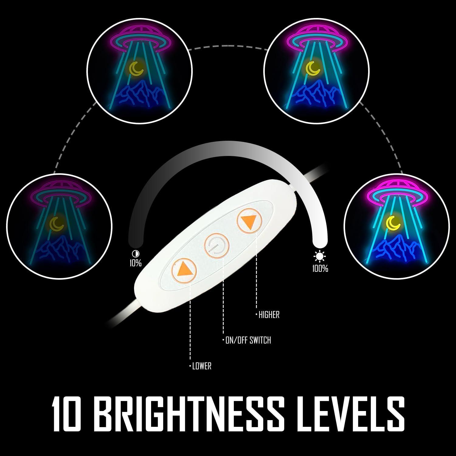 Luz de Neón UFO Geeinar 39.37x29.97 cm Dimmable Decorativa