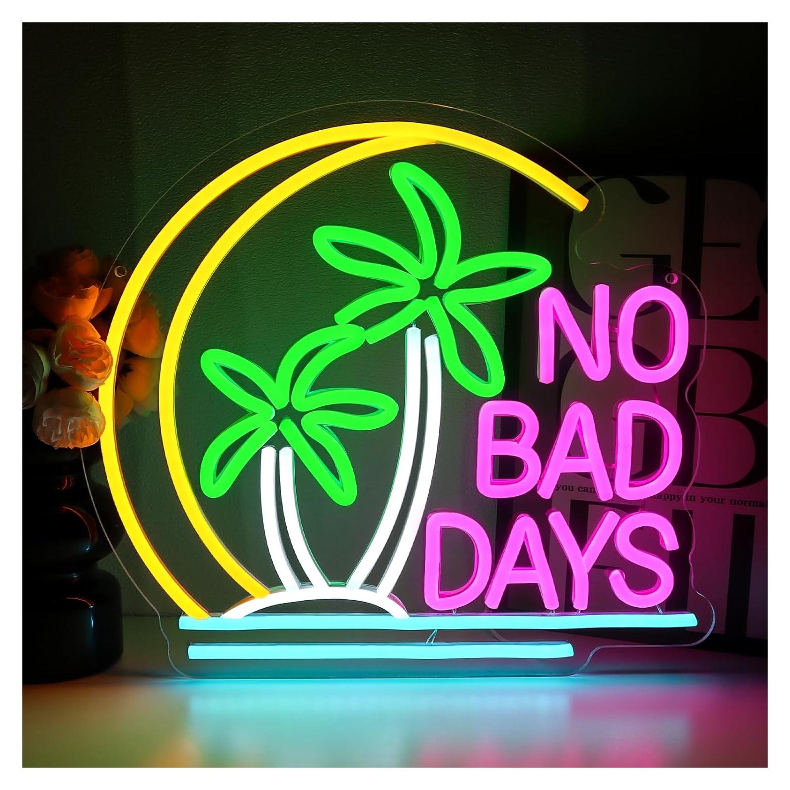 Letrero de Neón PMCVYH No Malos Días 33.5x32 cm LED Decoración