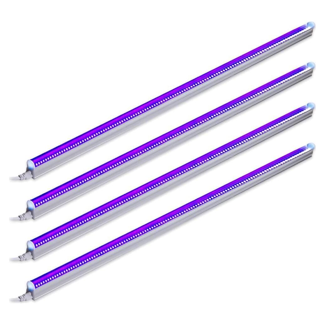 Fijación LED T5 Luz Negra Barrina 22W 1.22m Paquete de 4