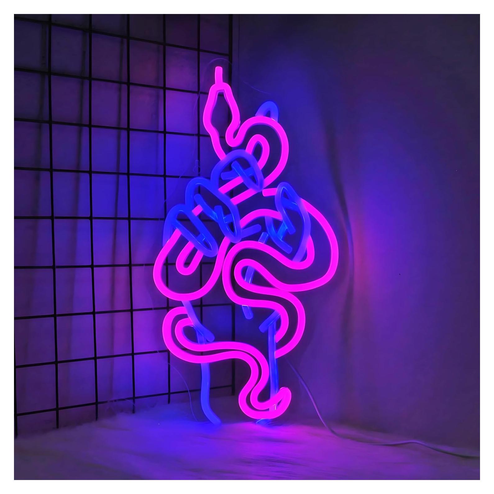 Luz de Neón LED Serpiente Whfobfe 42x22.7cm USB Decorativa