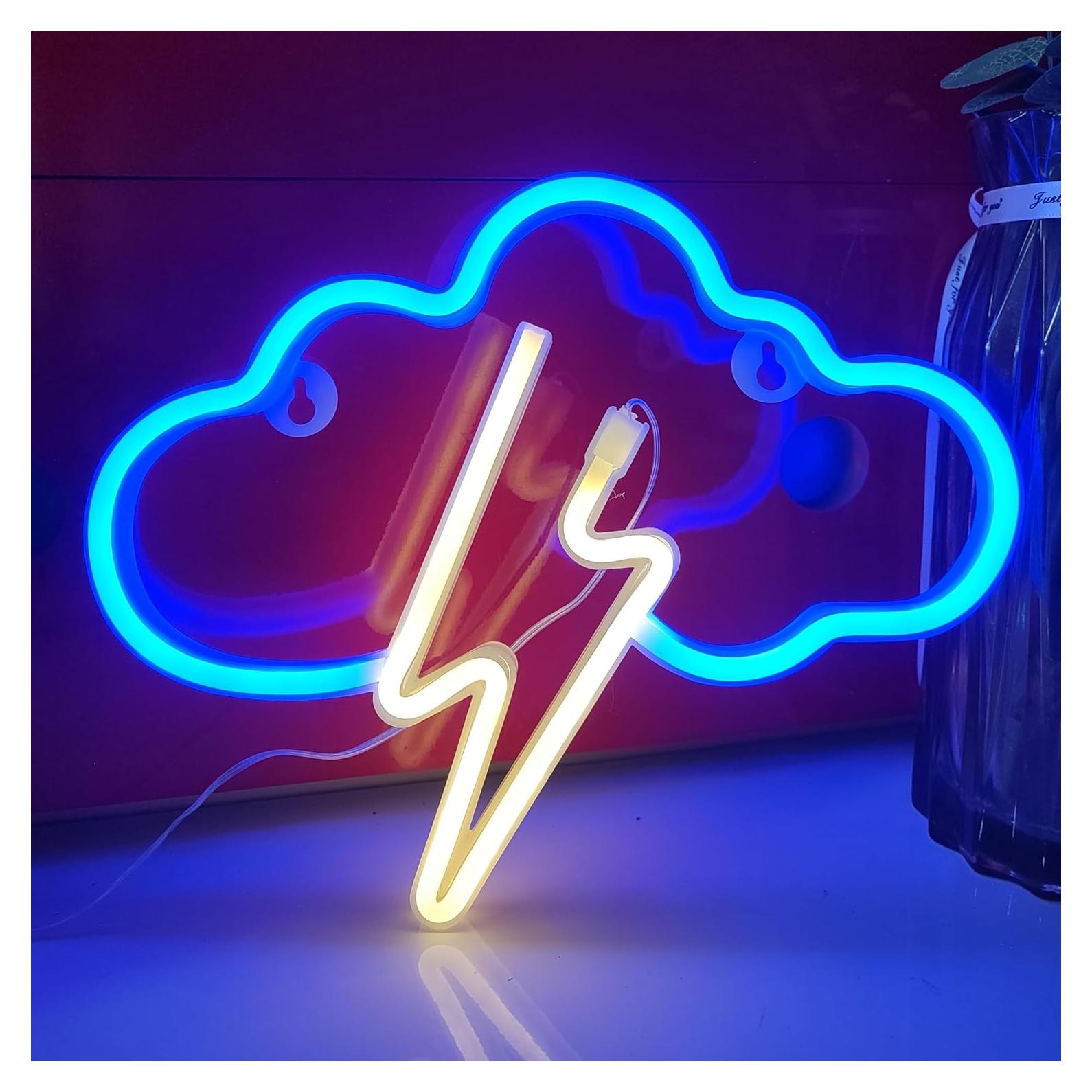 Letrero de Neón Nube Relámpago JYWJ LED USB Decoración