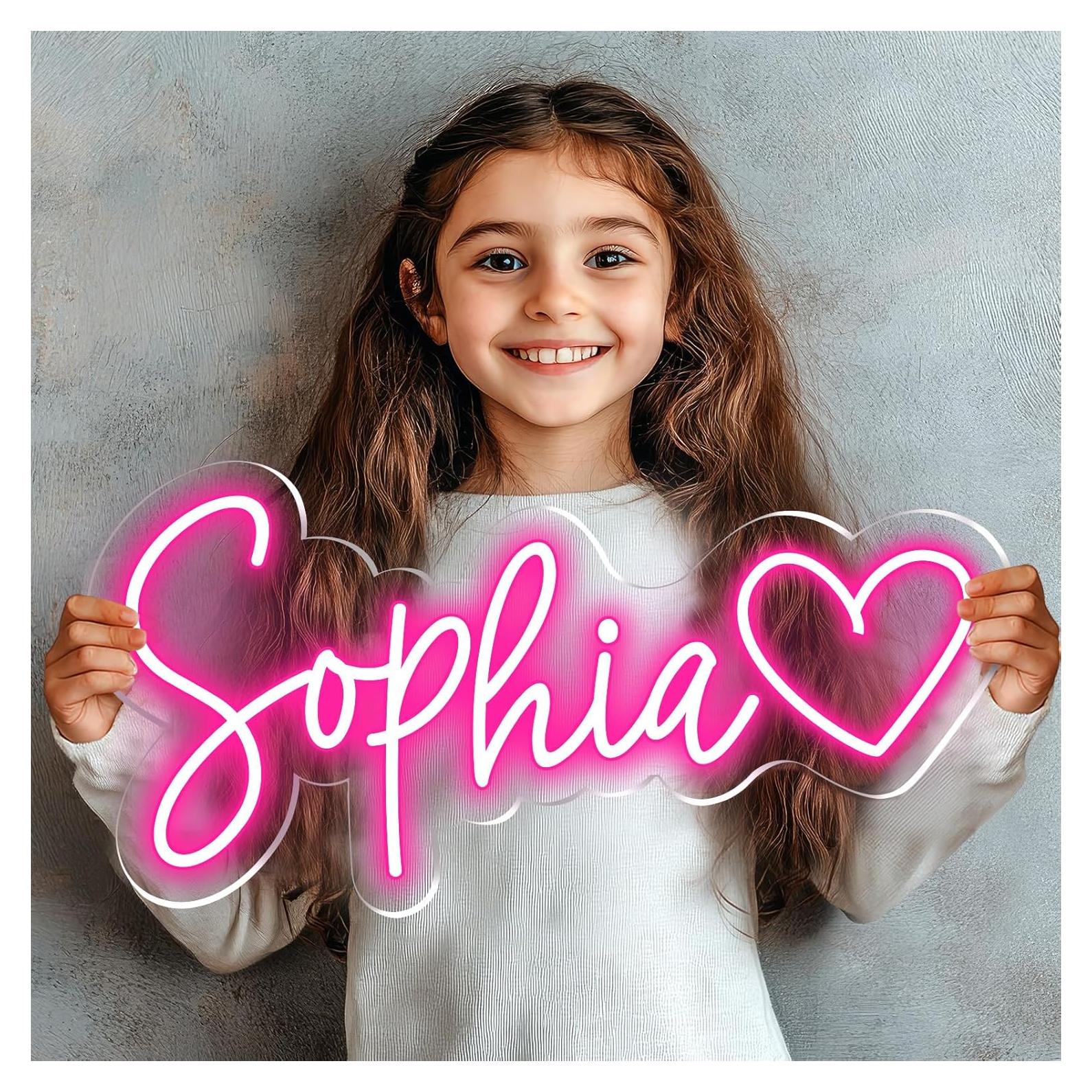 Letrero de Neón LED Personalizado DOCRAGI Rosa 30 cm