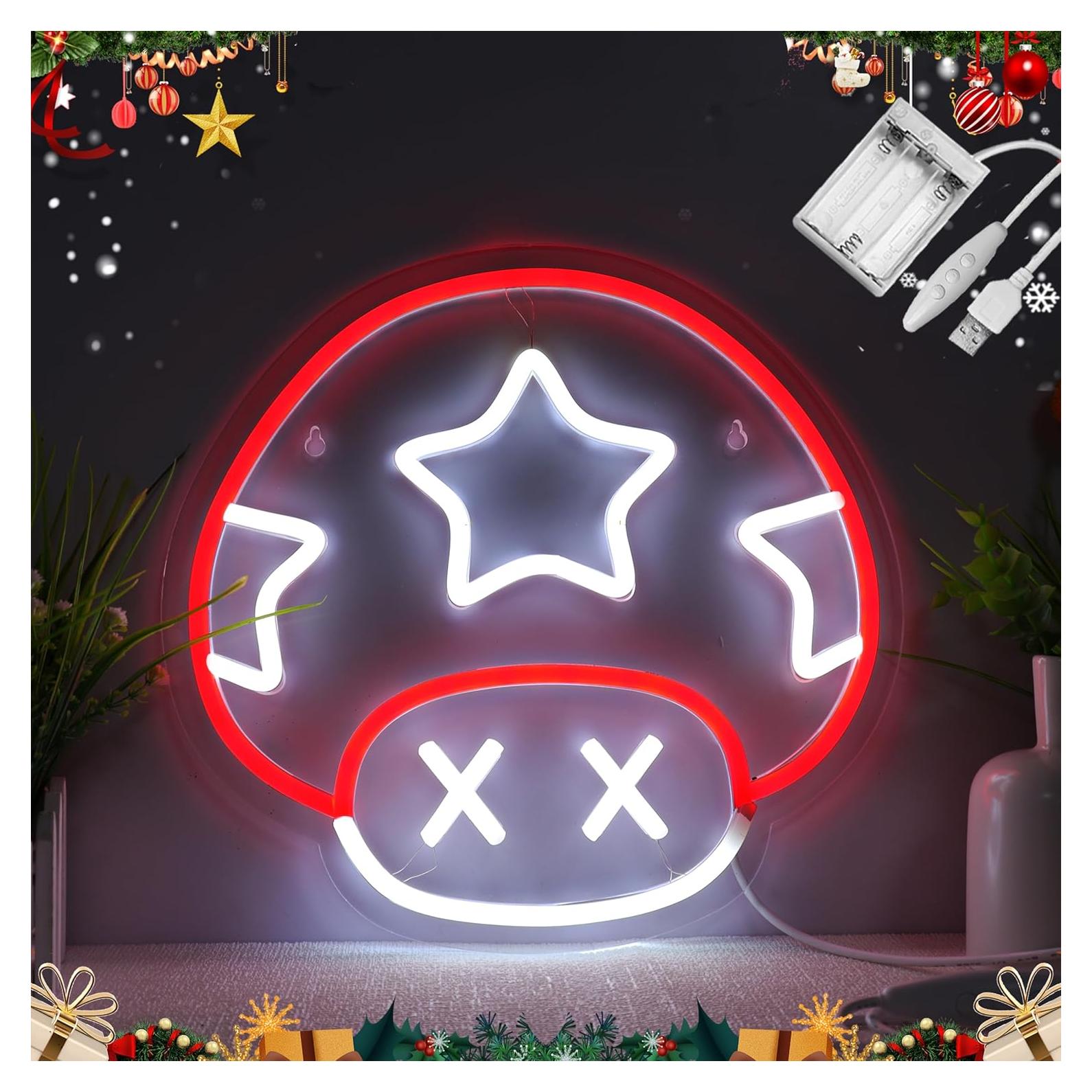 Luz de Neón de Hongo Greenroledulfcc 30x29 cm USB Ajustable