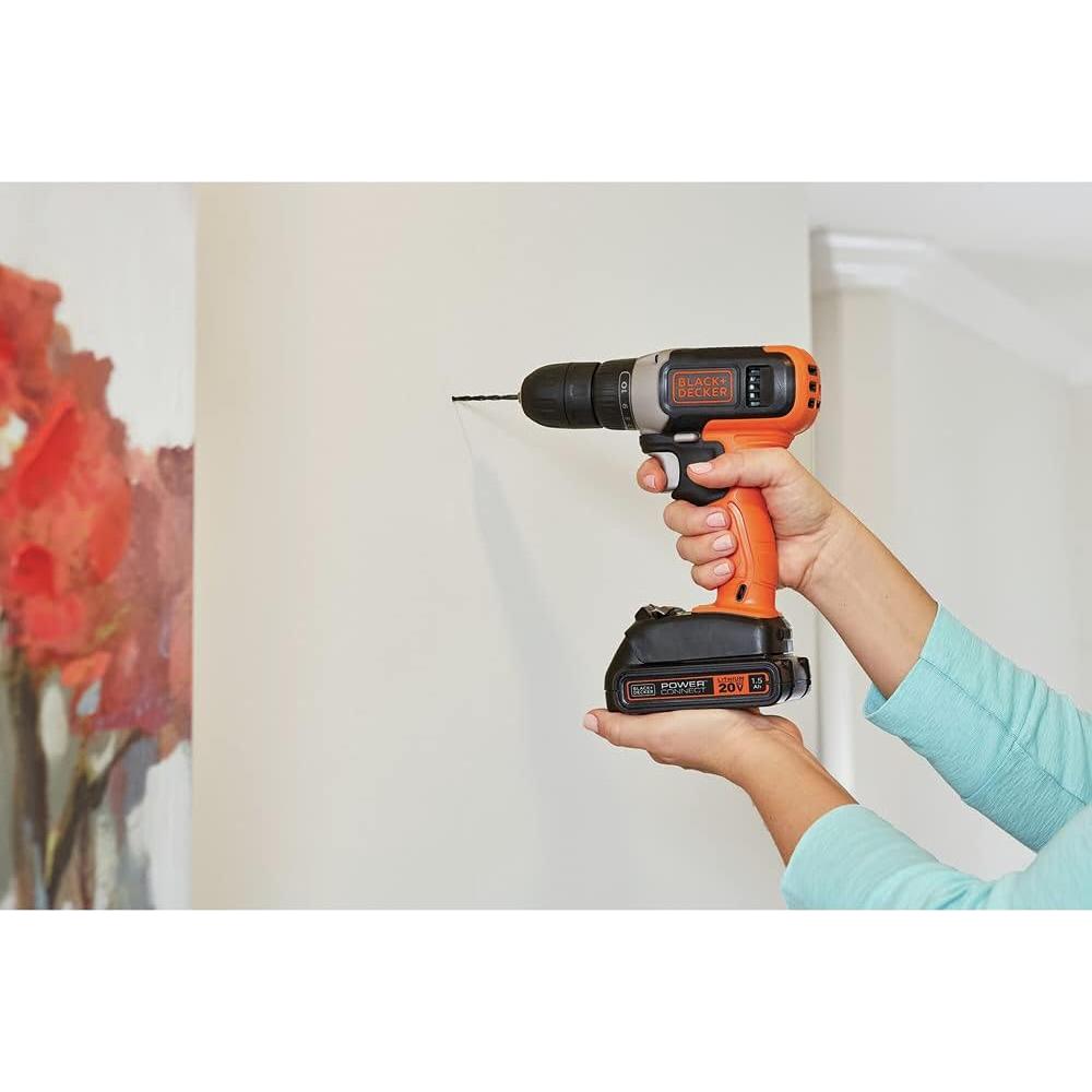 Taladro Inalámbrico BLACK+DECKER 20V MAX con Batería y Cargador