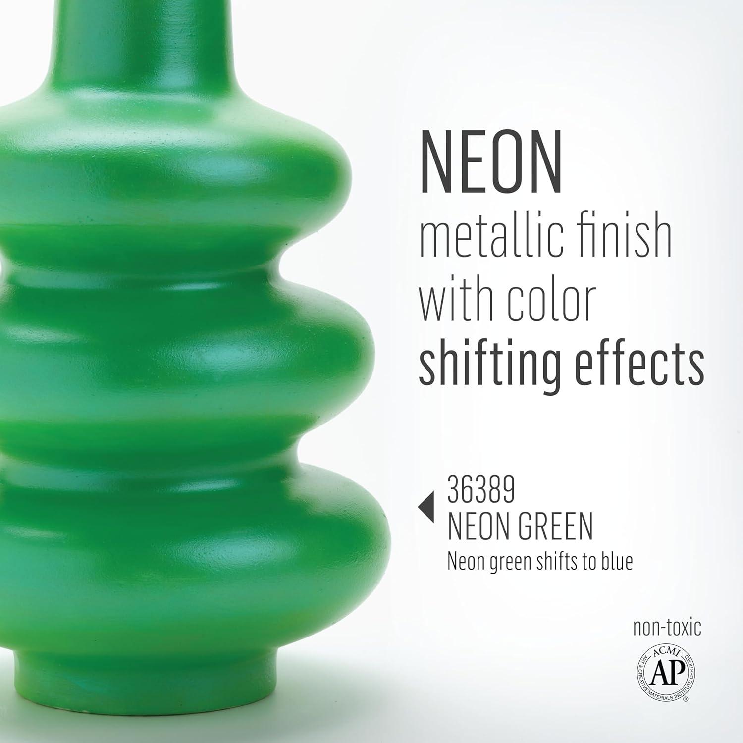 Pintura Acrílica FolkArt Color Shift Blacklight Verde Neón 59ml