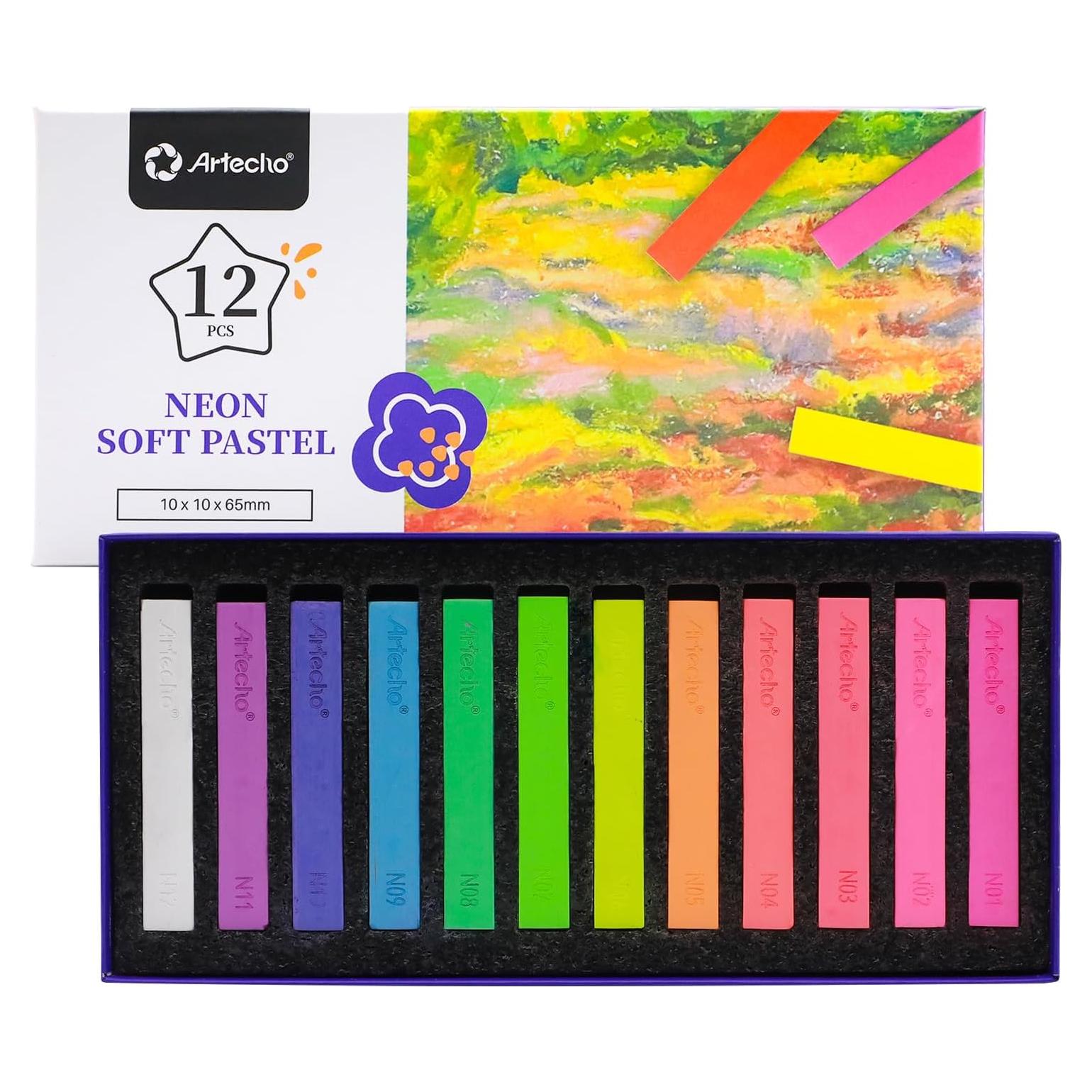 Pasteles Suaves Neón Artecho 12 Colores para Dibujo