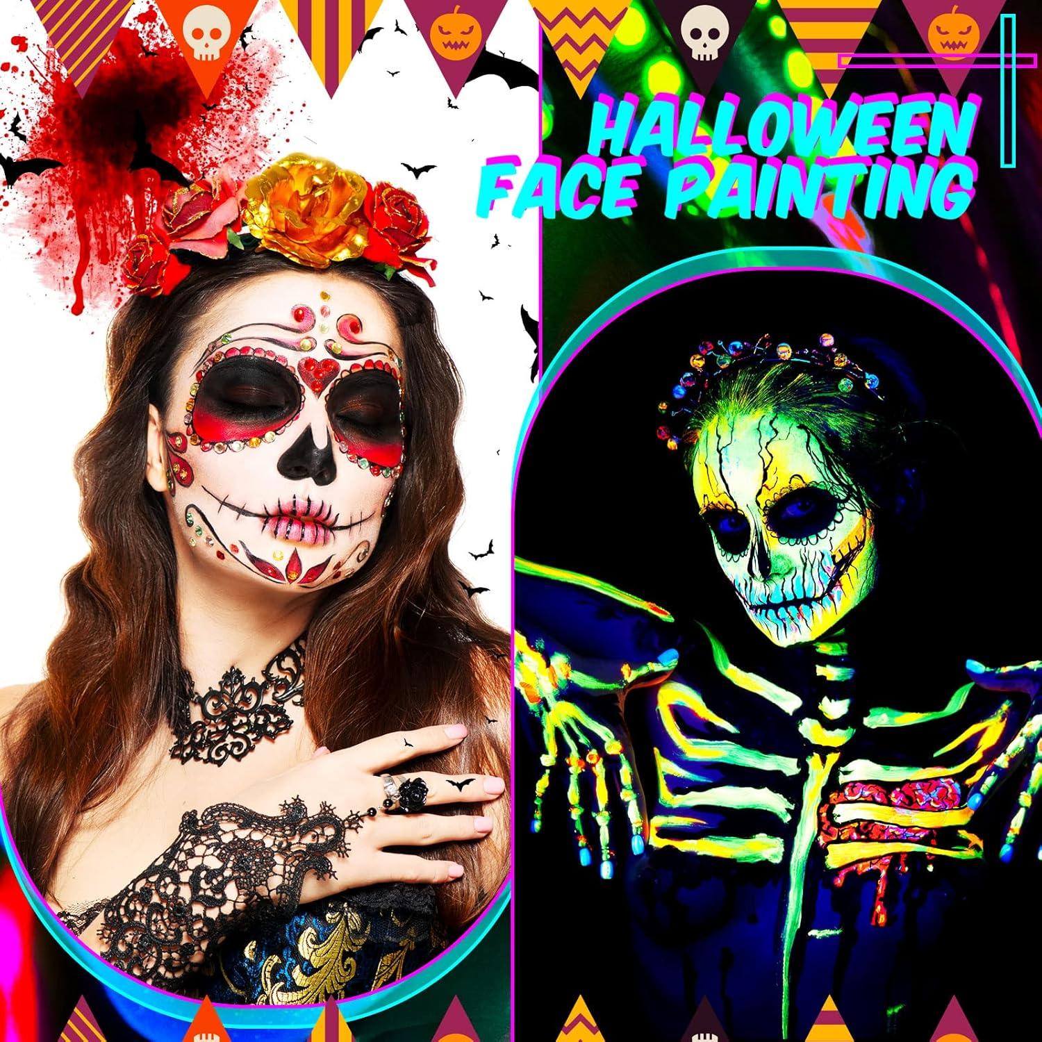 Kit de Pintura Facial UV 24 Pcs Handepo - Crayones Neón