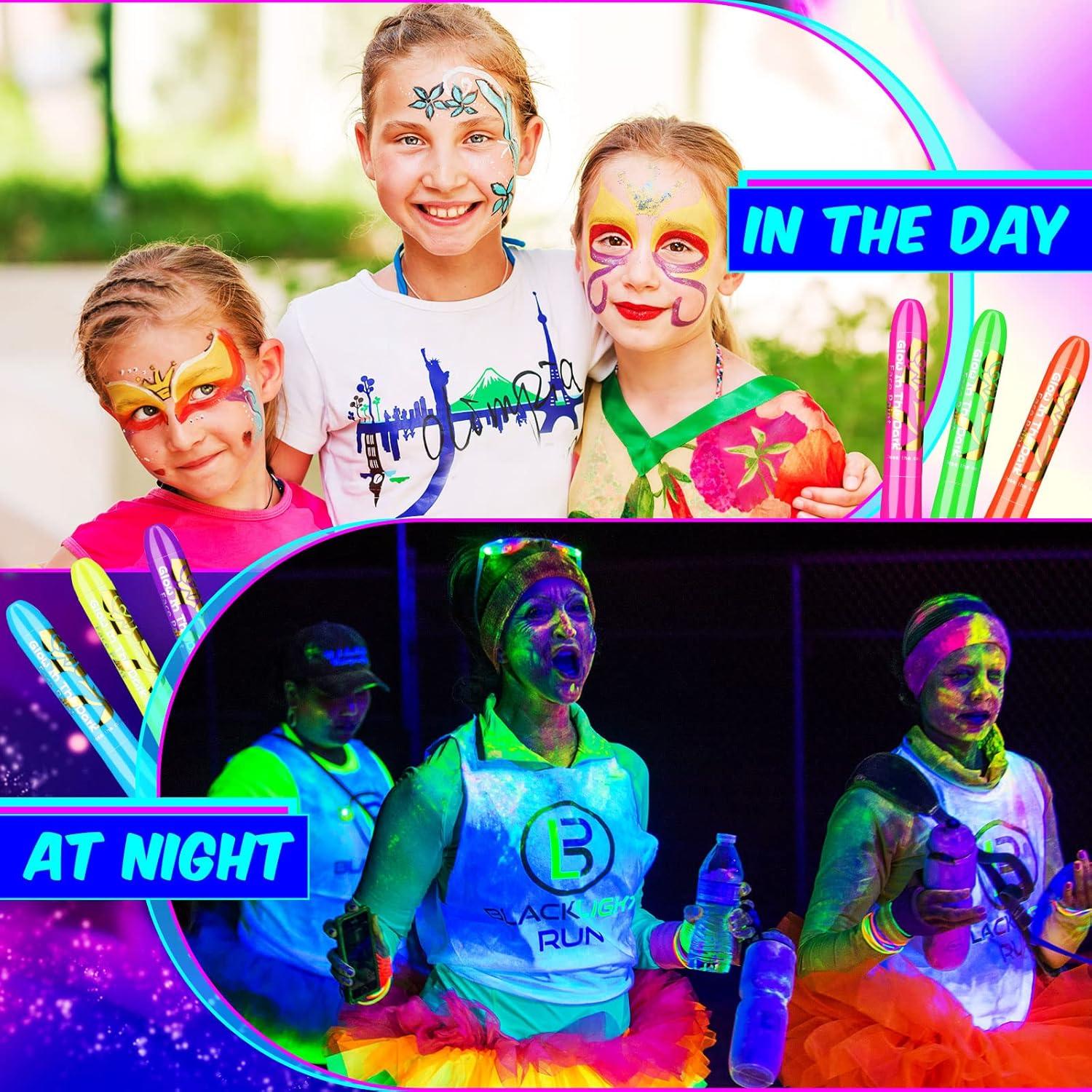 Kit de Pintura Facial UV 24 Pcs Handepo - Crayones Neón