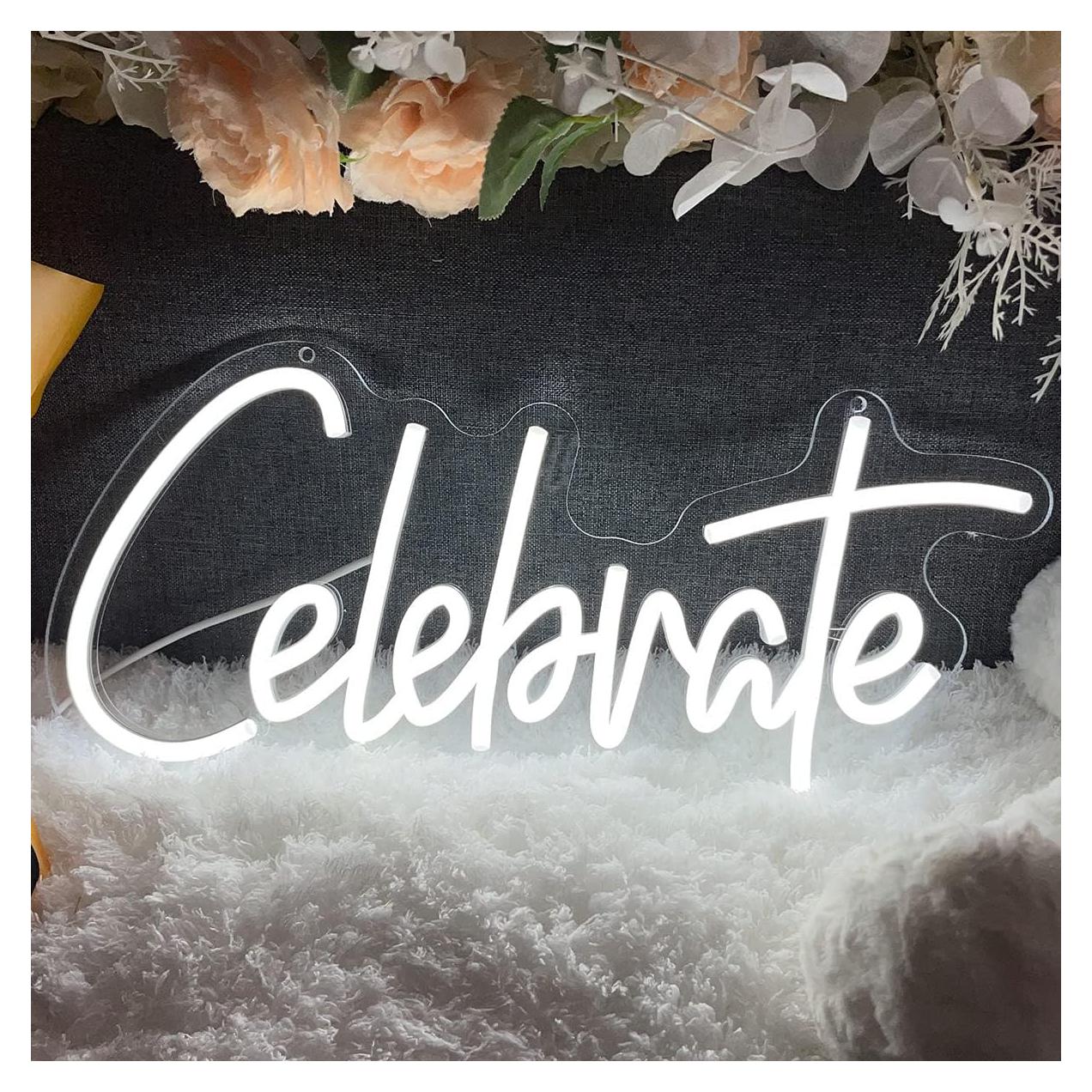 Cartel de Neón LED Personalizado Celebrar 40x18.7 cm