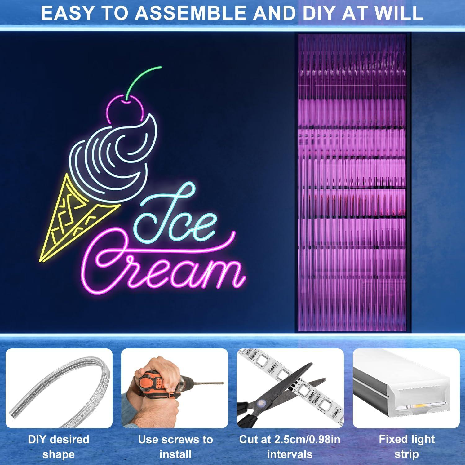 100 Clips de Montaje para Luces Neón PEUTIER con Tornillos