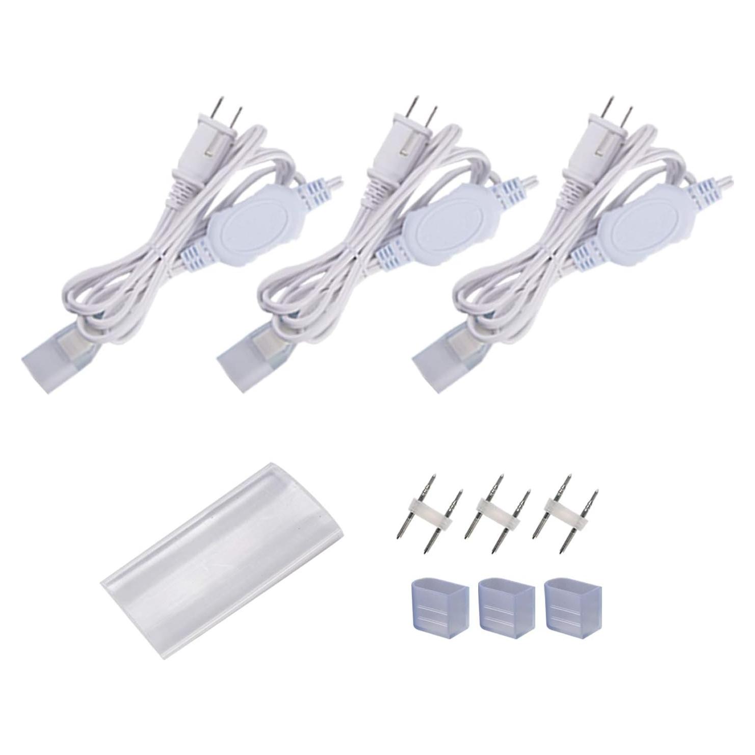 Cable de Alimentación LED Shine Decor 6FT para Neón 7x14.5mm - Paquete de 3