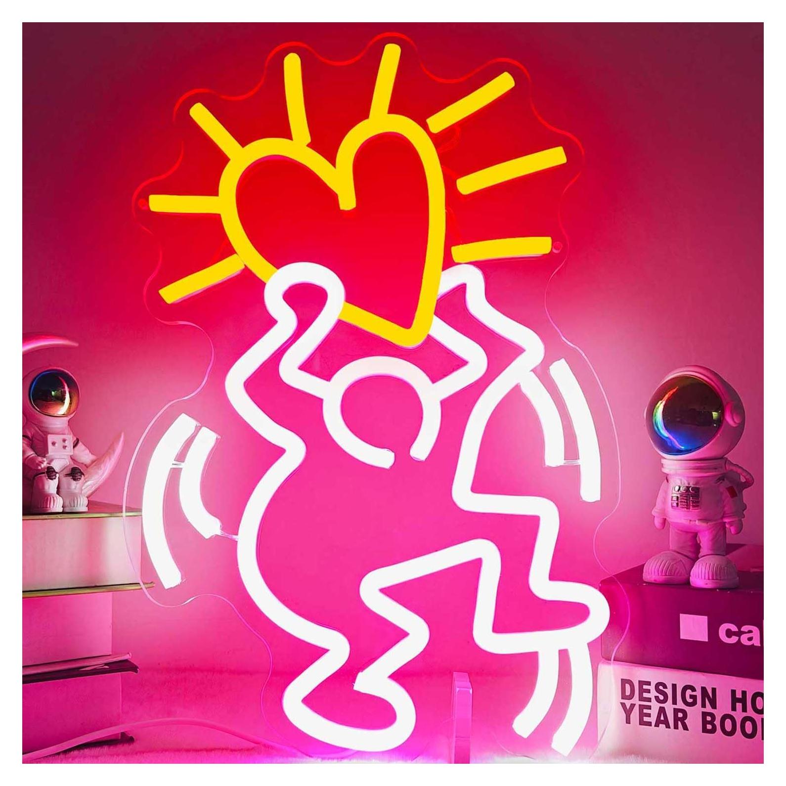 Cartel de Neón Corazón LED JianJung 33x22.5 cm Decoración