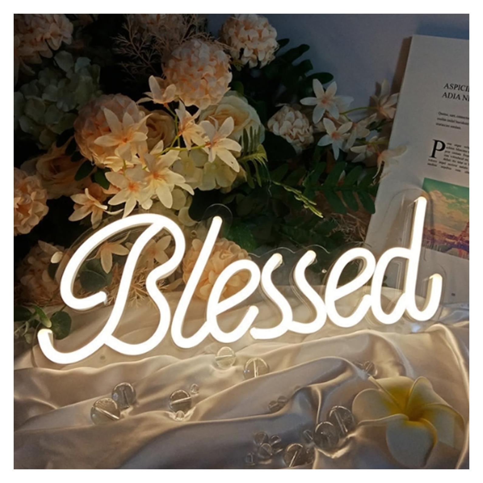 Letrero de Neón LED Dimmable HFHungkeong 43x18cm Blanco Cálido