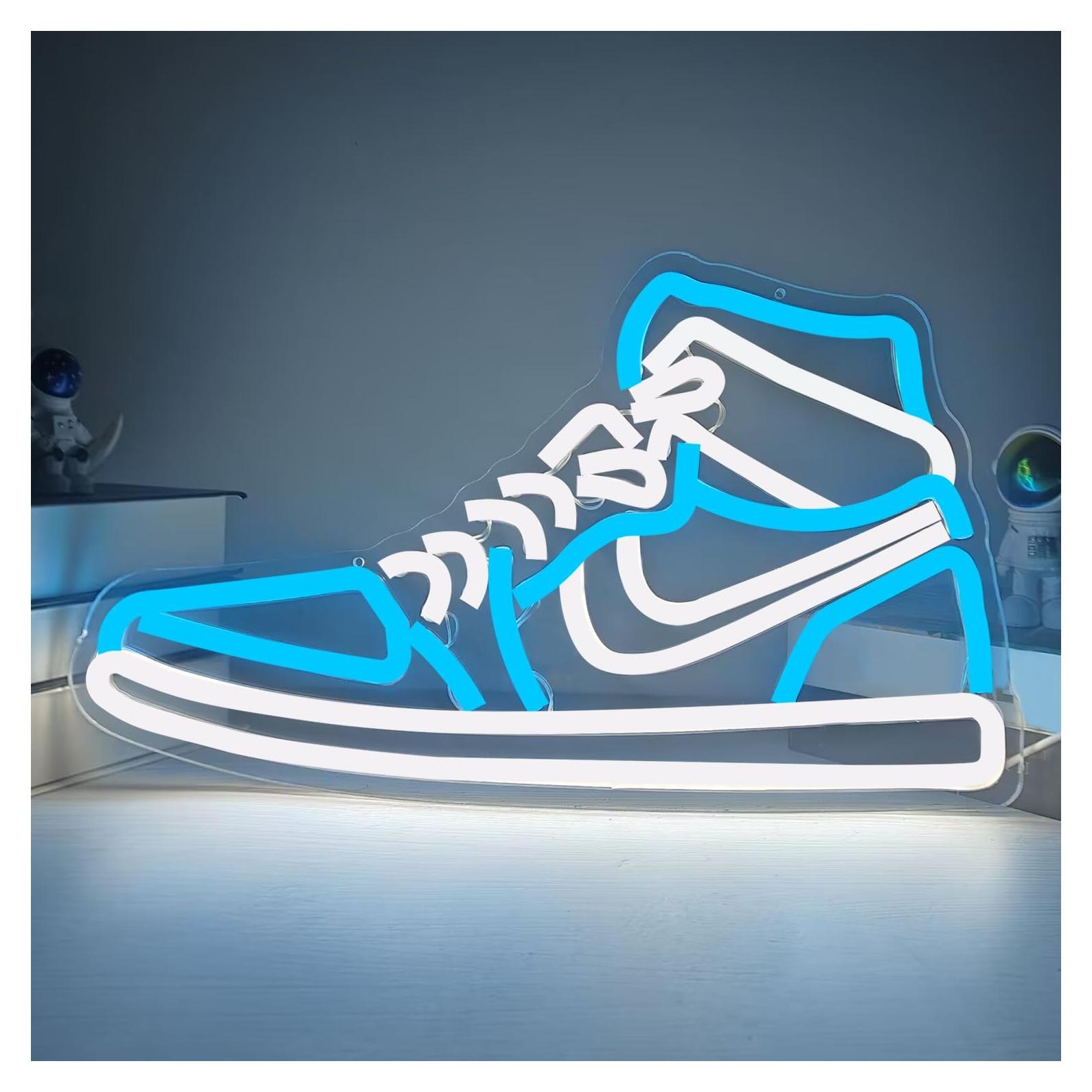 Luz de Neón LED JianJung Zapatilla Azul Hielo 39.9x23.4cm