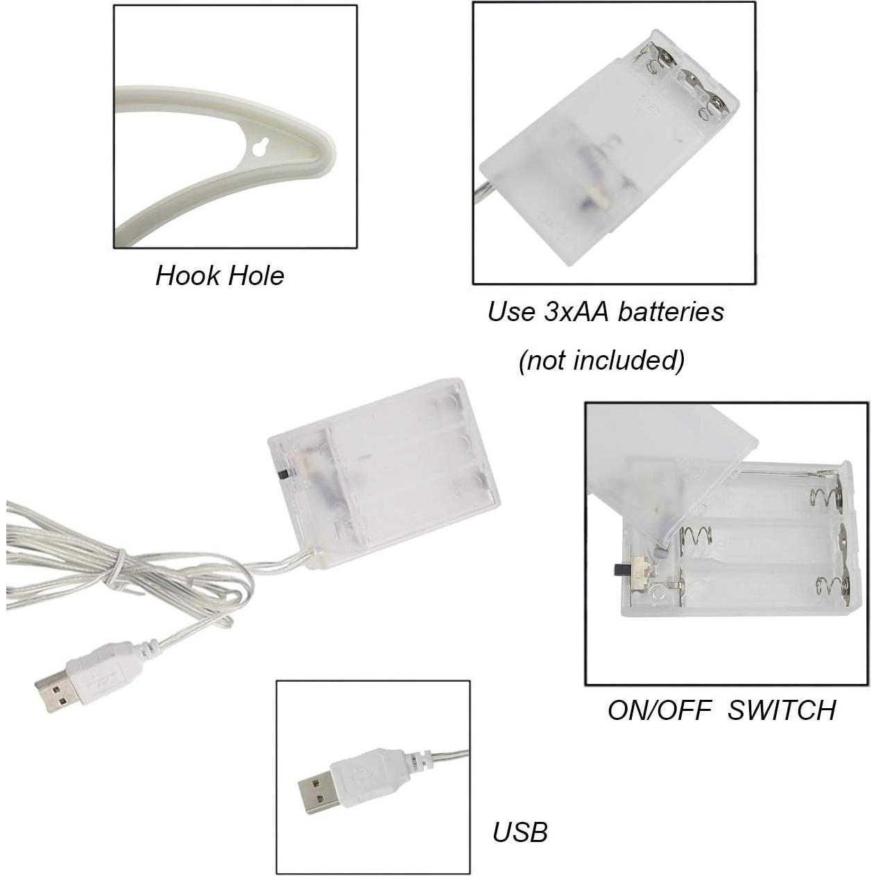 Luz Neon Decorativa Rayo Sunnyglade USB/Batería 35.5x29cm