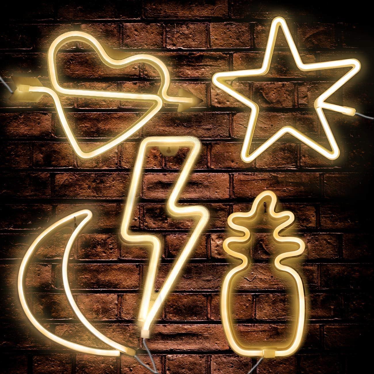 Luz Neon Decorativa Rayo Sunnyglade USB/Batería 35.5x29cm