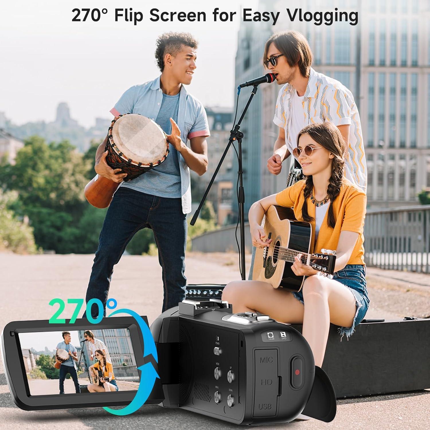 Cámara de Video MURAUX 1080P 30MP con Visión Nocturna y Accesorios