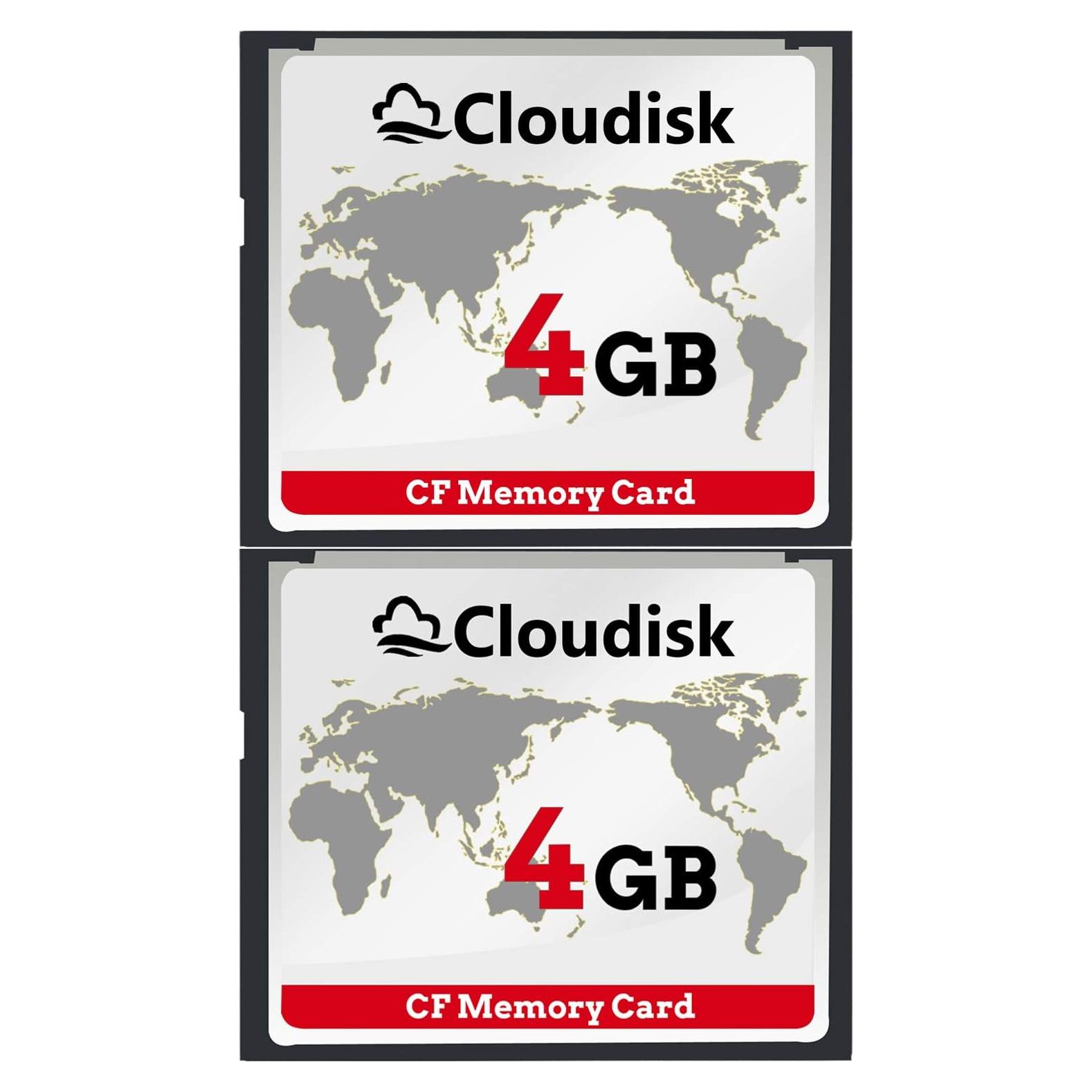Paquete de 2 Tarjetas Compact Flash 4GB Cloudisk para DSLR