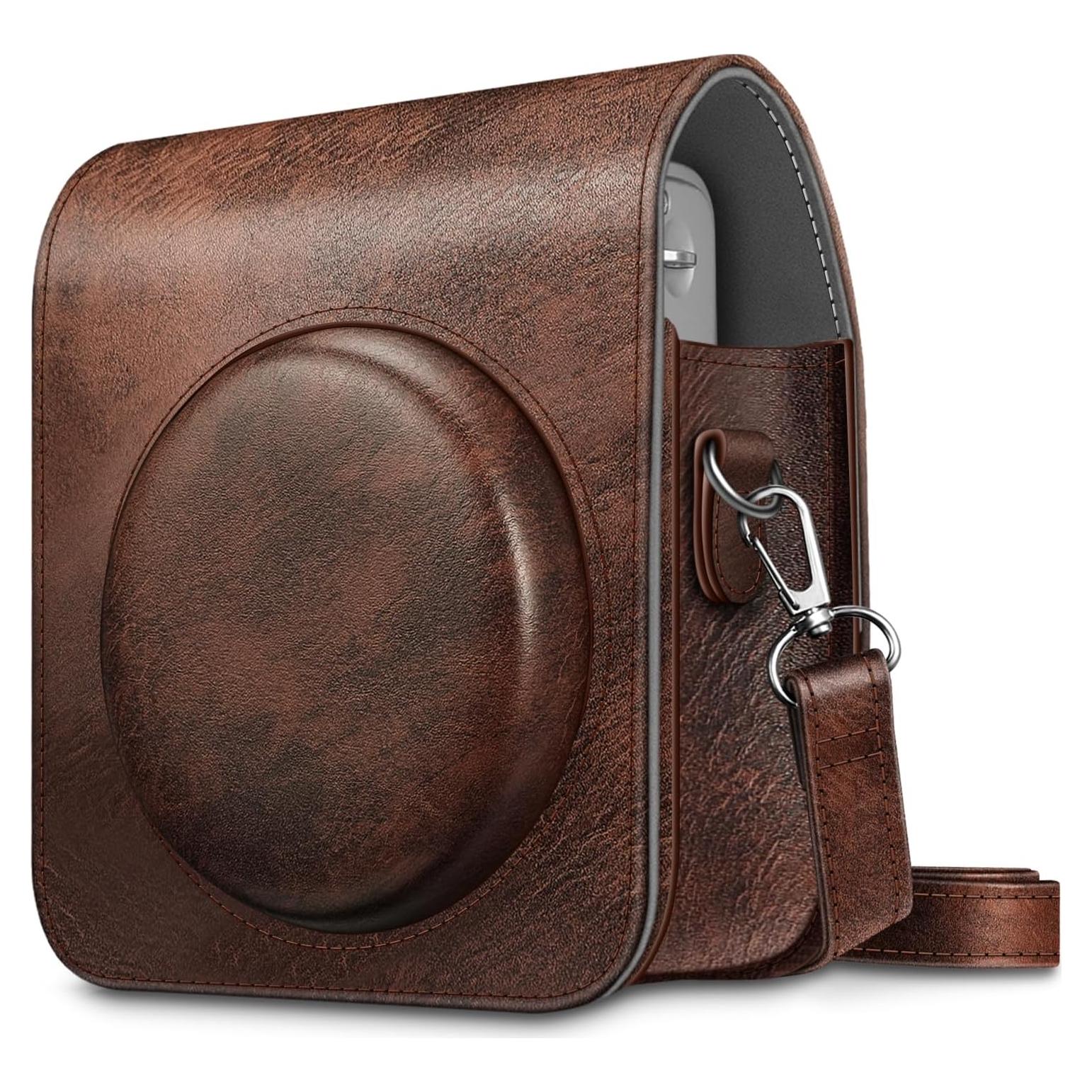 Funda Protectora Fintie para Cámara Fujifilm Instax Mini 90 - Cuero Vegano Marrón