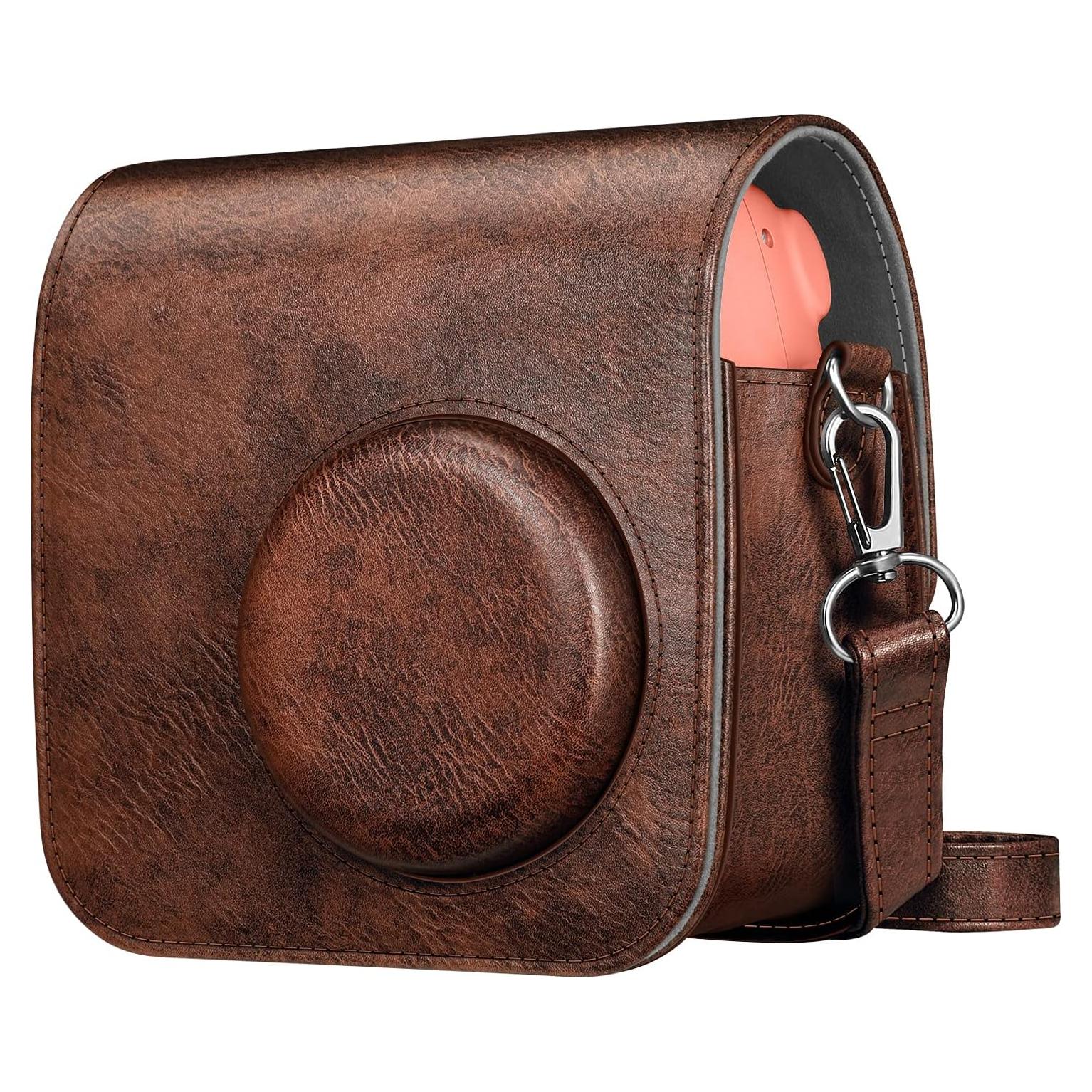 Funda Protectora Fintie para Fujifilm Instax Mini 7+ - Cuero Vegano Marrón