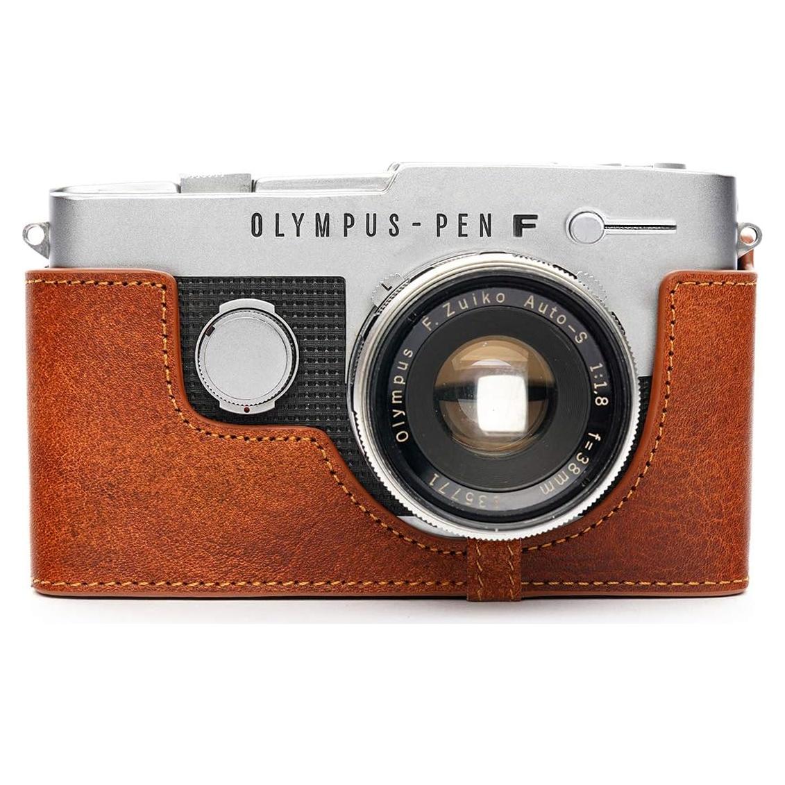 Funda de Cámara de Cuero Real BolinUS para Olympus Pen-FT