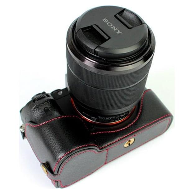 Funda de Cuero Real BolinUS para Sony Alpha A7 A7R A7S - Negro