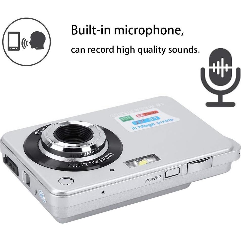 Cámara Digital Diyeeni 18MP con Zoom 8X y Pantalla 6.9cm