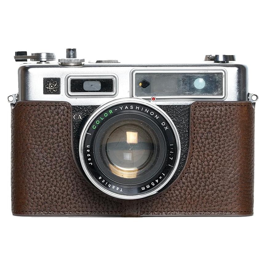 Funda de Cuero Real para Cámara Yashica Electro 35 GSN Café