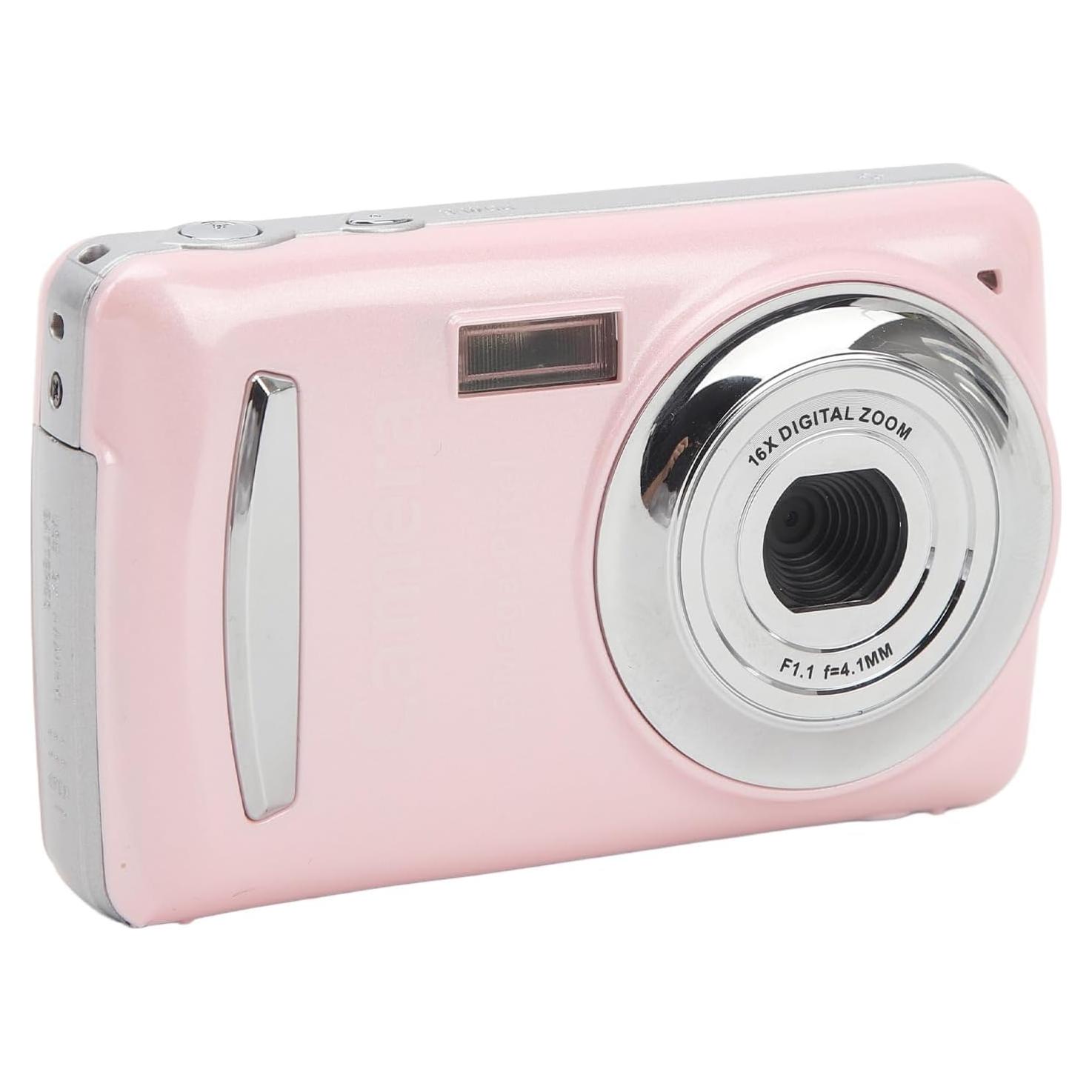 Cámara Digital Pomya 1080P FHD 16MP Rosa con Zoom 16X