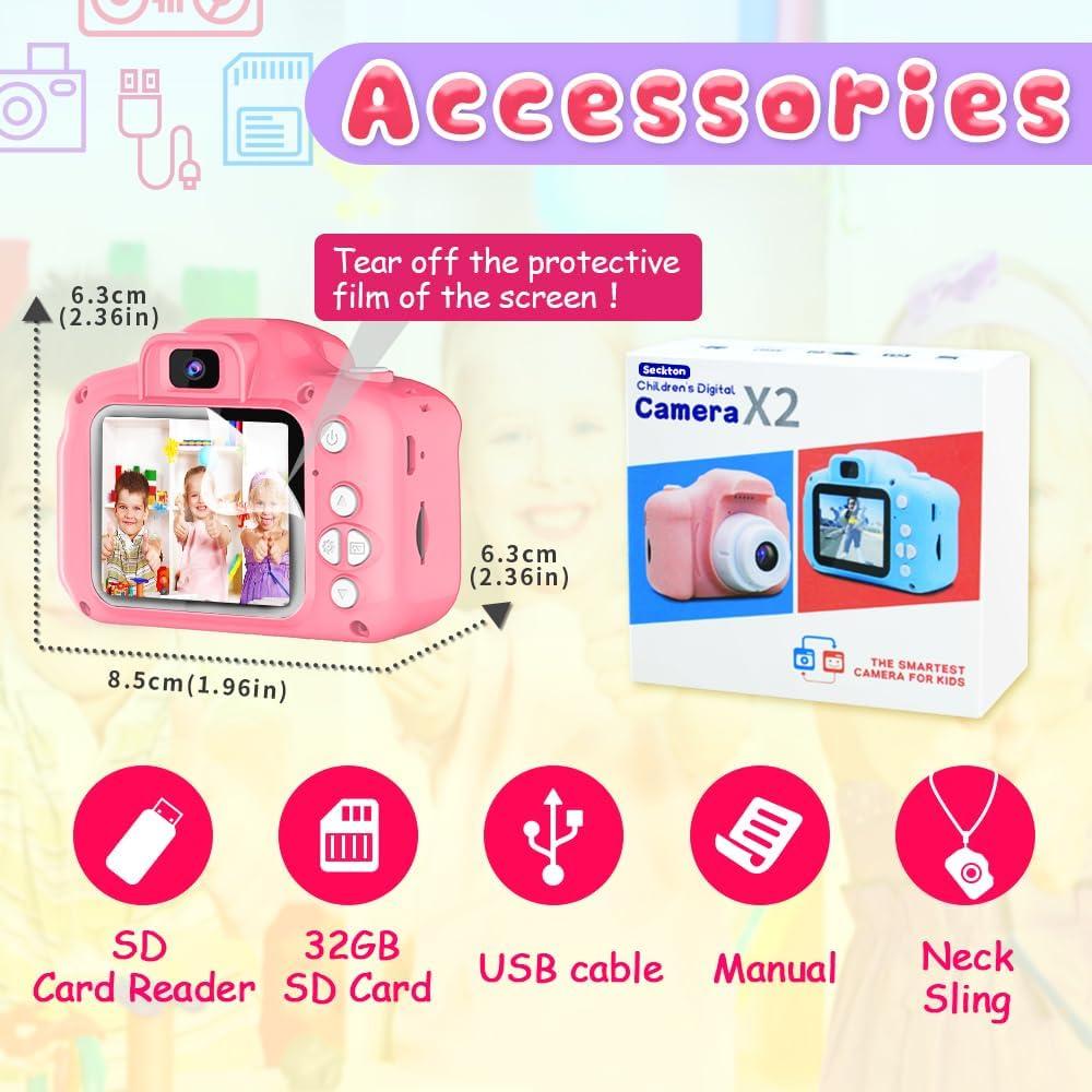 Cámara Digital HD Seckton X2 para Niños Rosa 8MP