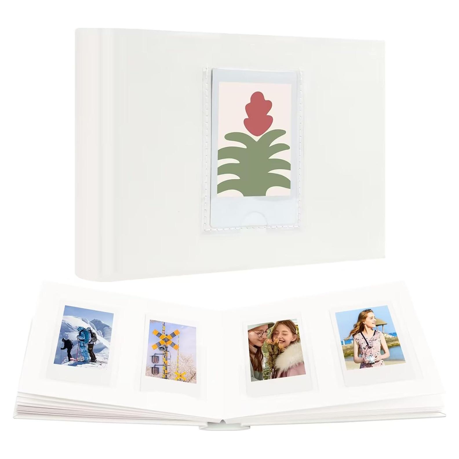Álbum de Fotos Mini Ruibytree 64 Bolsillos Blanco con Espacio para Escribir