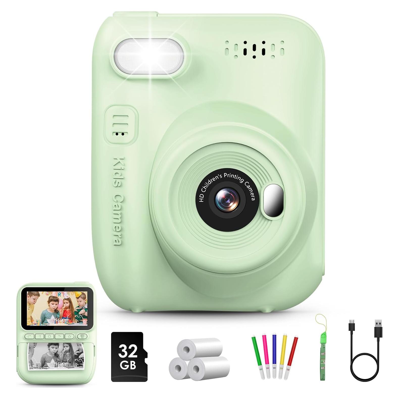 Cámara Instantánea para Niños LETSHAHA 32MP Verde 3"