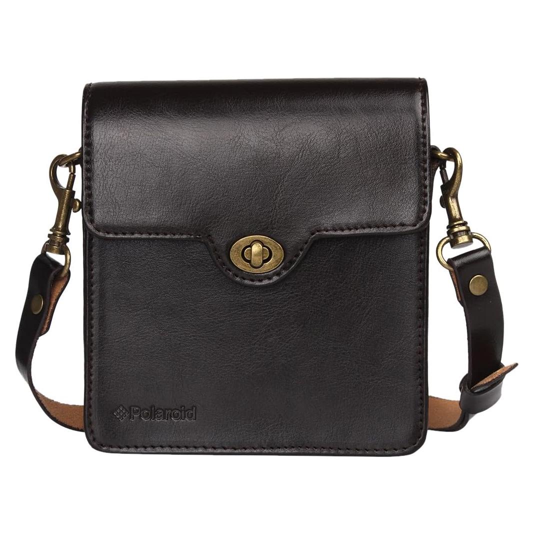 Funda de Cuero Genuino Polaroid Socialmatic Vintage Marrón