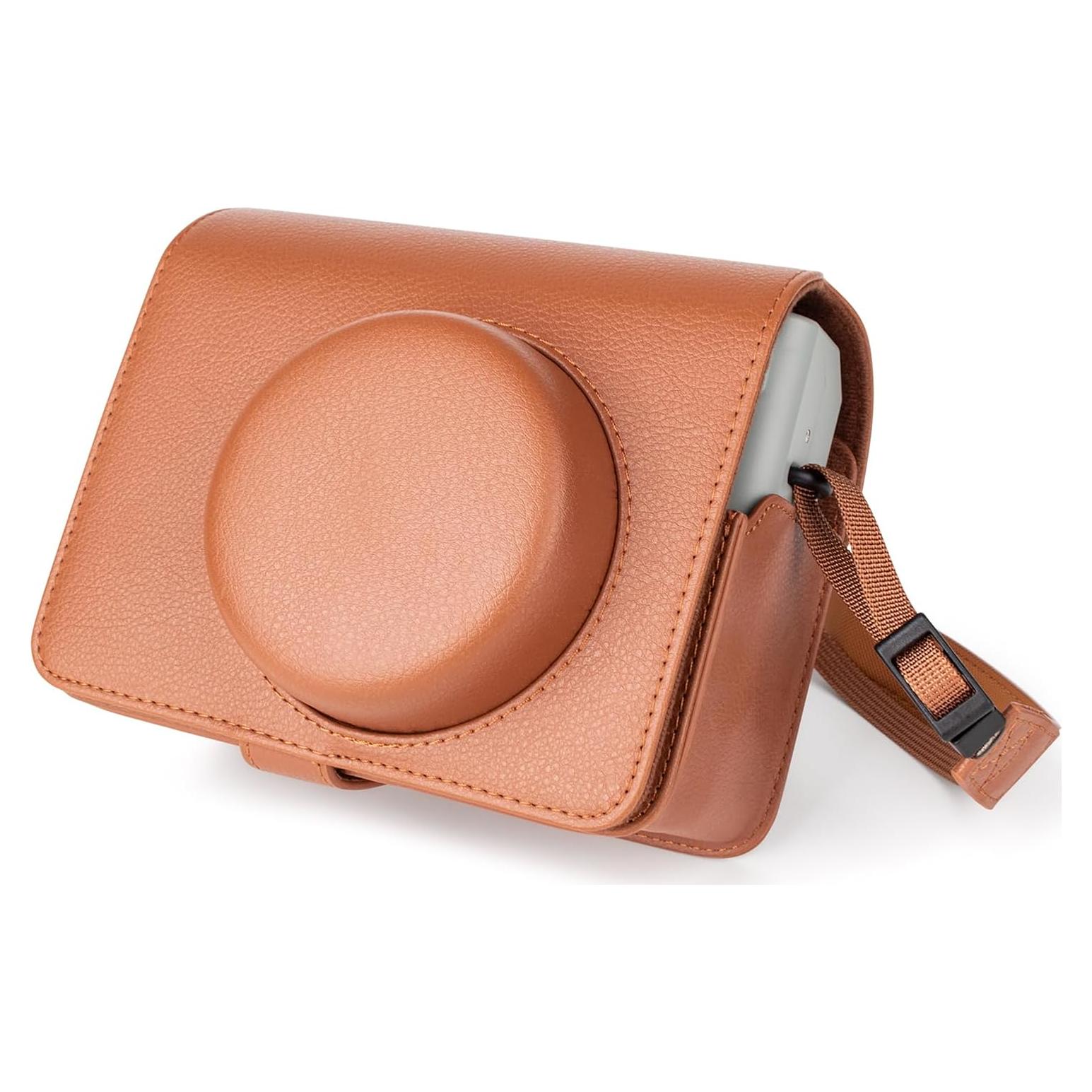 Funda de Cuero PU MUZIRI KINOKOO para Cámara Fuji Instax Wide 400 - Marrón