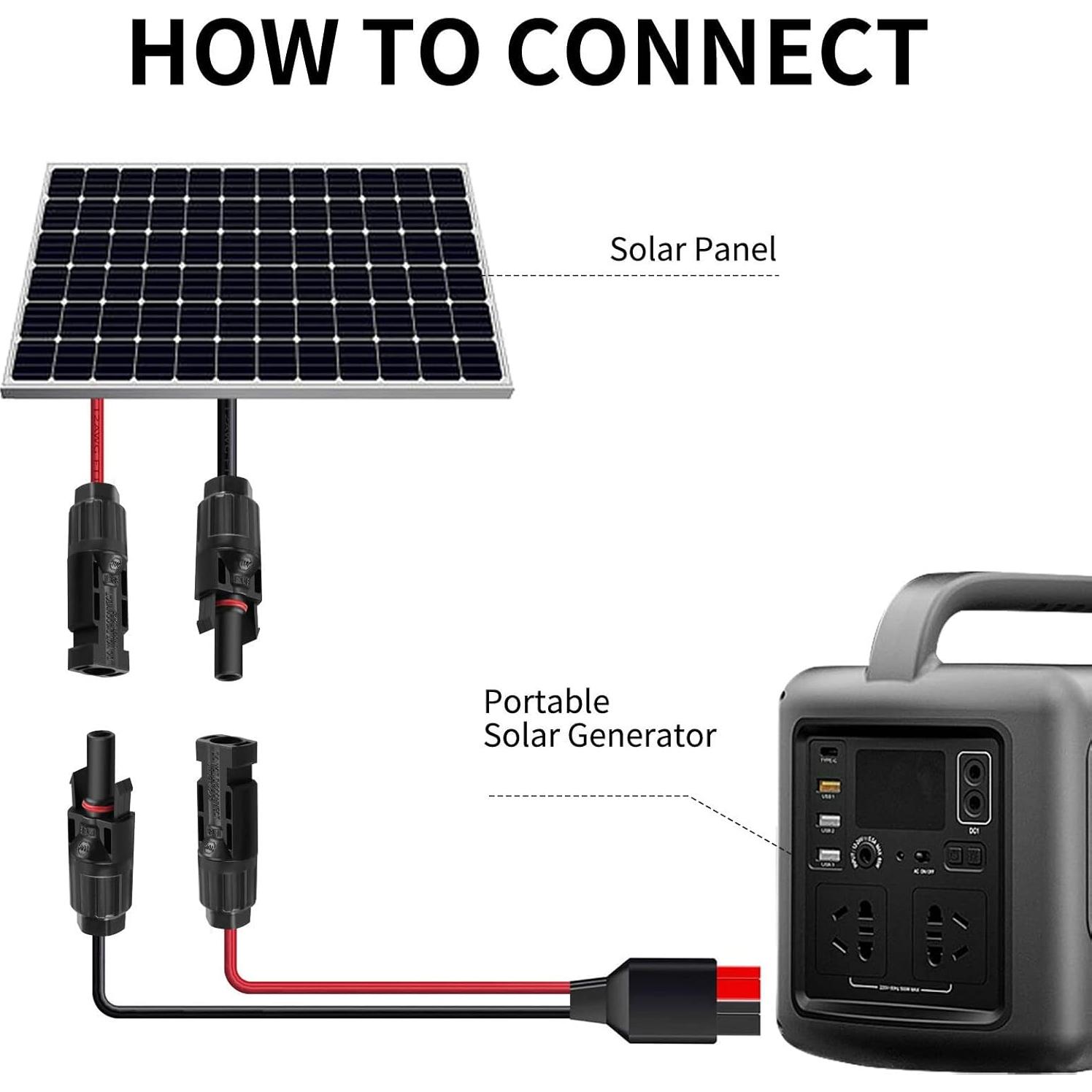 Cable de carga solar 10AWG ZkeeShop 3.6m para paneles solares