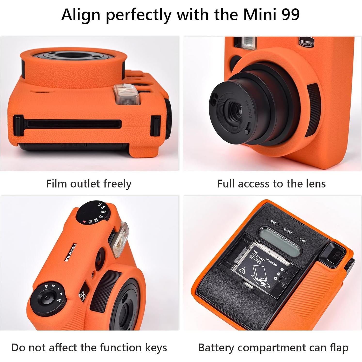 Funda de silicona para cámara Fujifilm Mini 99 - Naranja