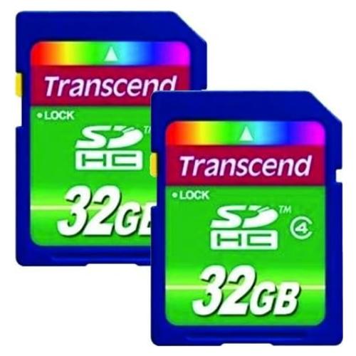Tarjetas de Memoria SDHC Transcend 2 x 32GB Alta Capacidad