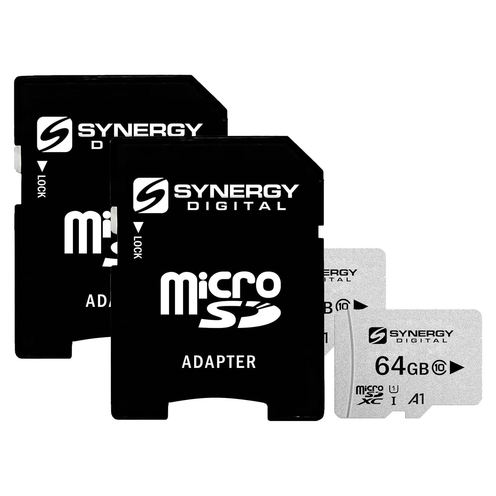Tarjeta Micro SDXC 64GB Synergy Digital UHS-I Clase 10 Paquete de 2