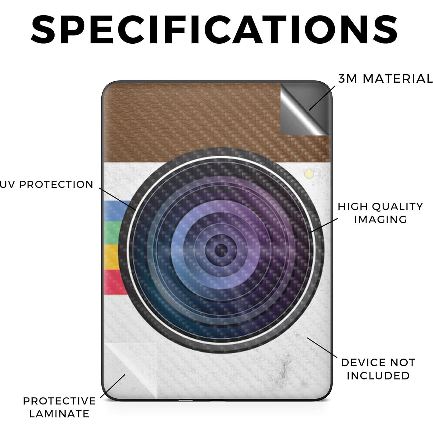 Funda de fibra de carbono Polaroid vintage para Kindle 12"