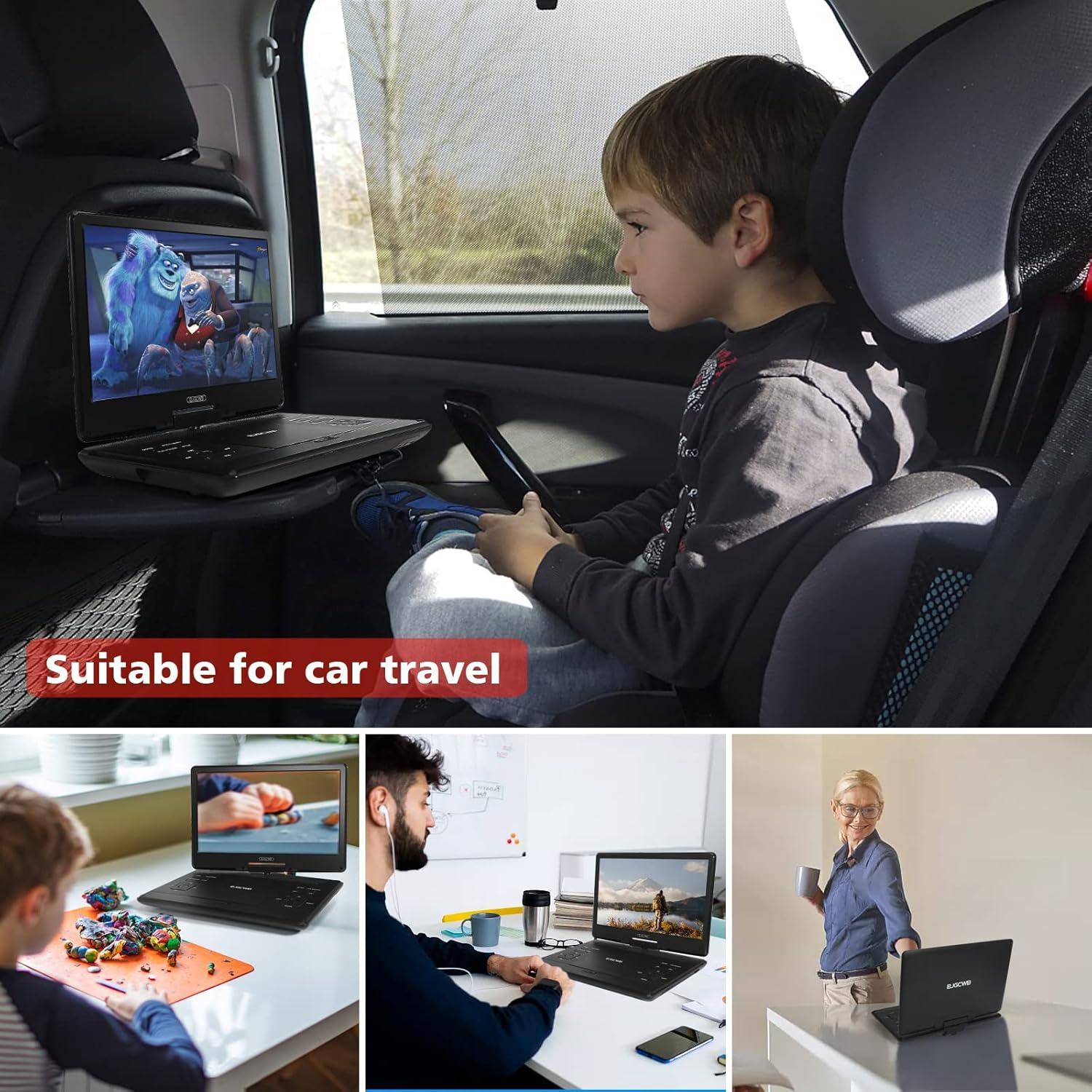 Reproductor de DVD Portátil PJGCWB 14.1" Pantalla HD Batería 4-6h