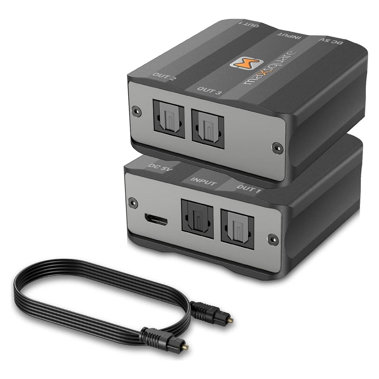 Divisor Óptico Digital MAXSQUARE MSQ-700P 1x3 SPDIF Toslink