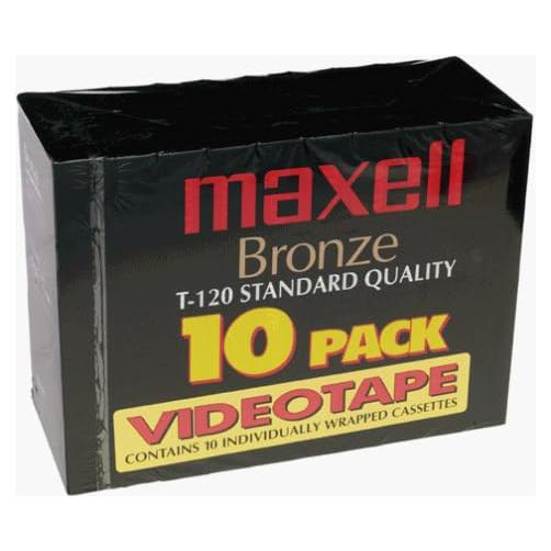Cintas de video Maxell Bronze T-120 (Paquete de 10)