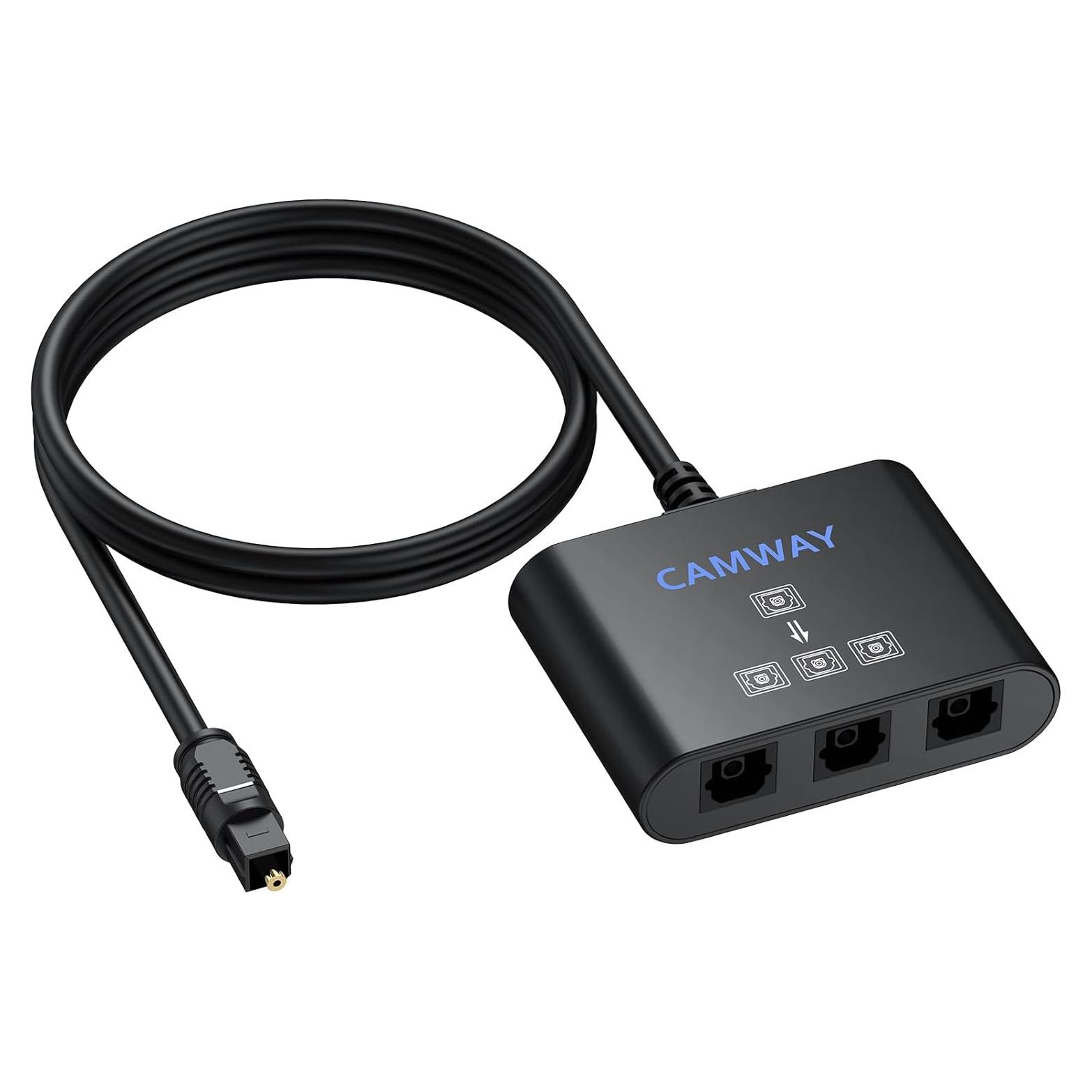 Divisor Óptico Digital CAMWAY 1x3 SPDIF Toslink 1m