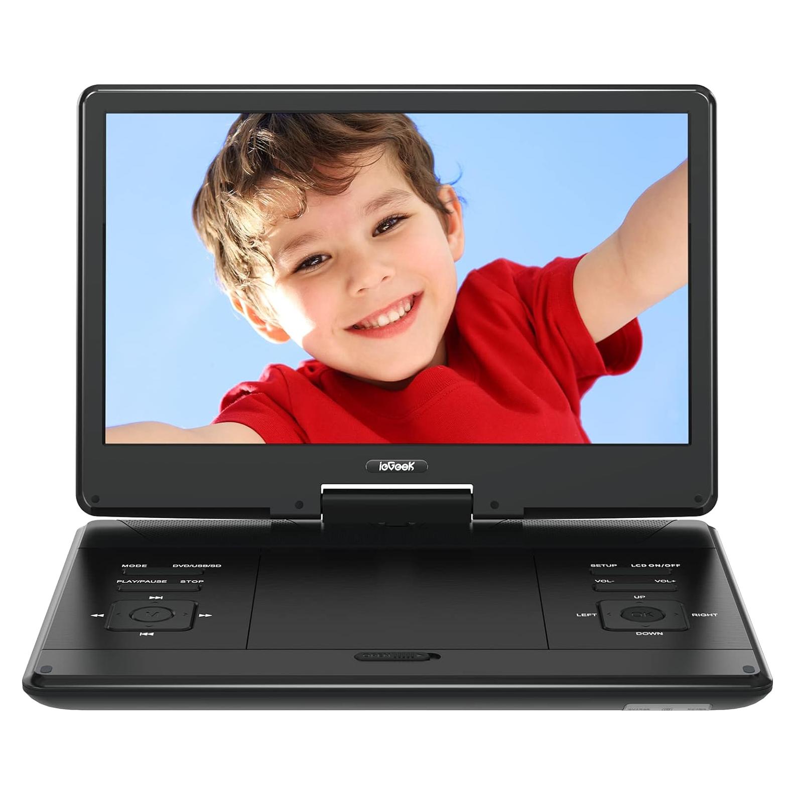 Reproductor de DVD Portátil ieGeek 14.1" HD Batería 6h