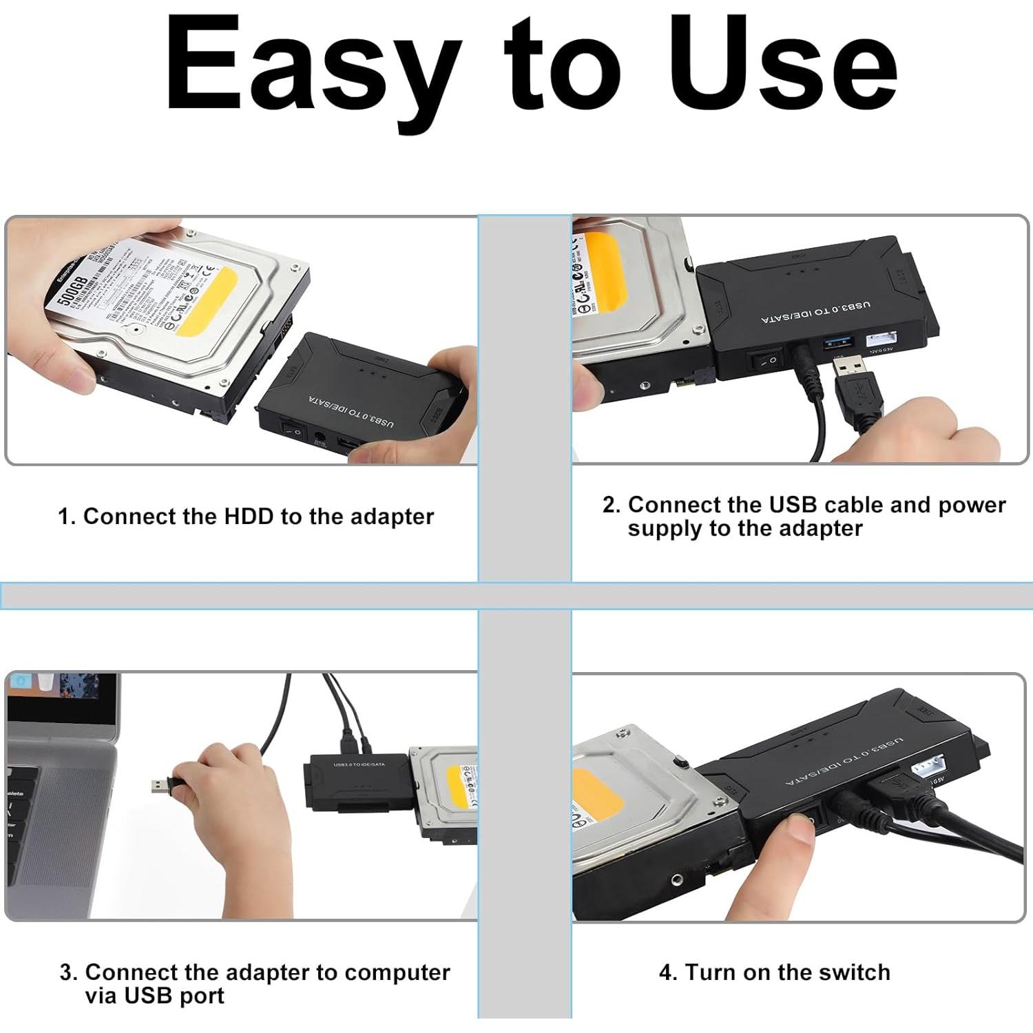 Adaptador USB 3.0 a SATA/IDE YouChen 6TB, Transferencia 5Gbps