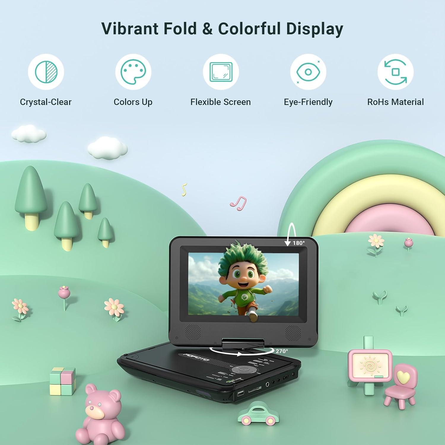 Reproductor de DVD portátil POFOTO 9.5" (24.13 cm) para coche