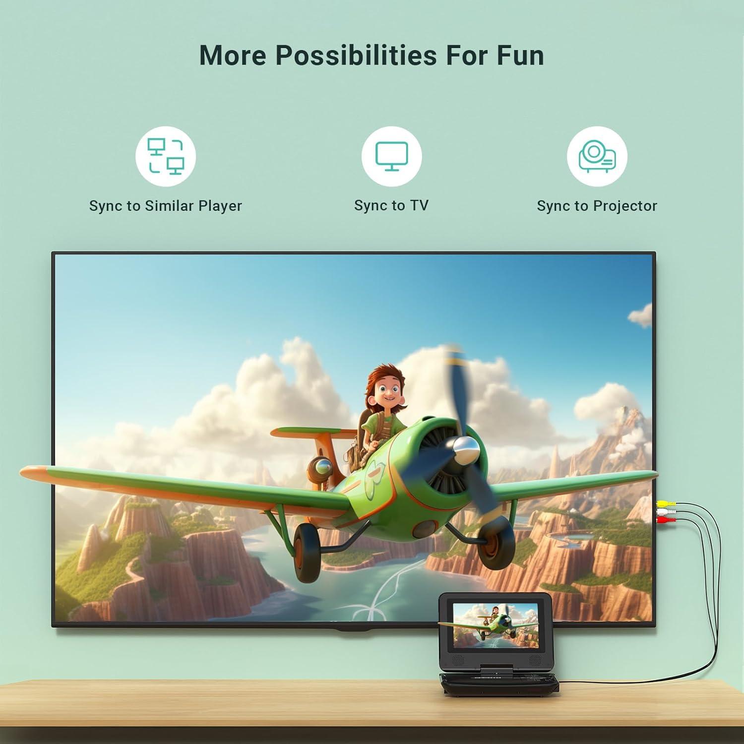 Reproductor de DVD portátil POFOTO 9.5" (24.13 cm) para coche